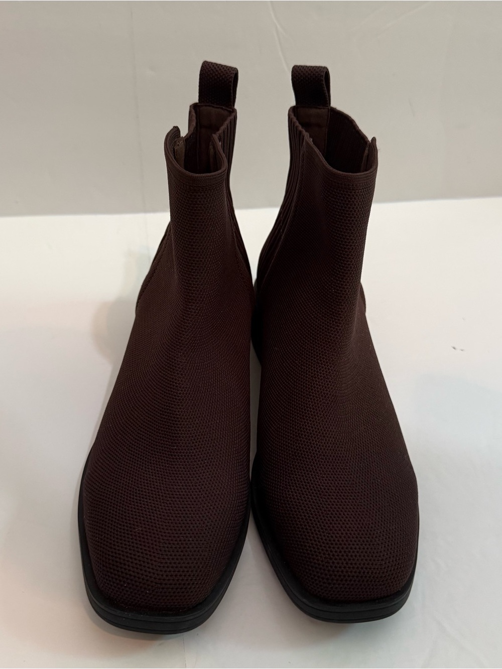 Vivaia Stretch Knit Waterproof Chelsea Boots Dark Brown EUC Size EU 37 US 6